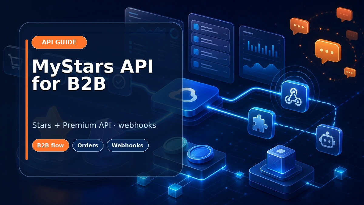 MyStars B2B API for selling Telegram Stars and Premium with order fulfilment and webhooks
