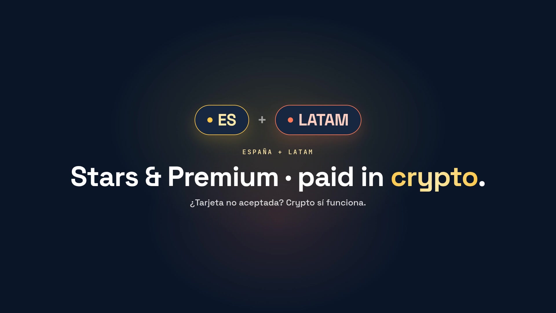 Pay for Telegram Stars and Premium from Spain or LATAM using TON or USDT — no card, no region lock.